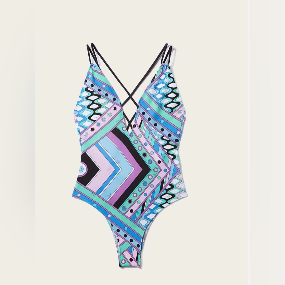 Pucci Women's One-Piece Swimsuit Vivara Print Size XS Multicolor